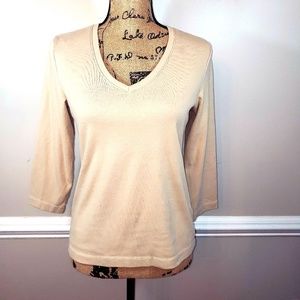 Chico's sz1 3/4 sleeve tan shirt